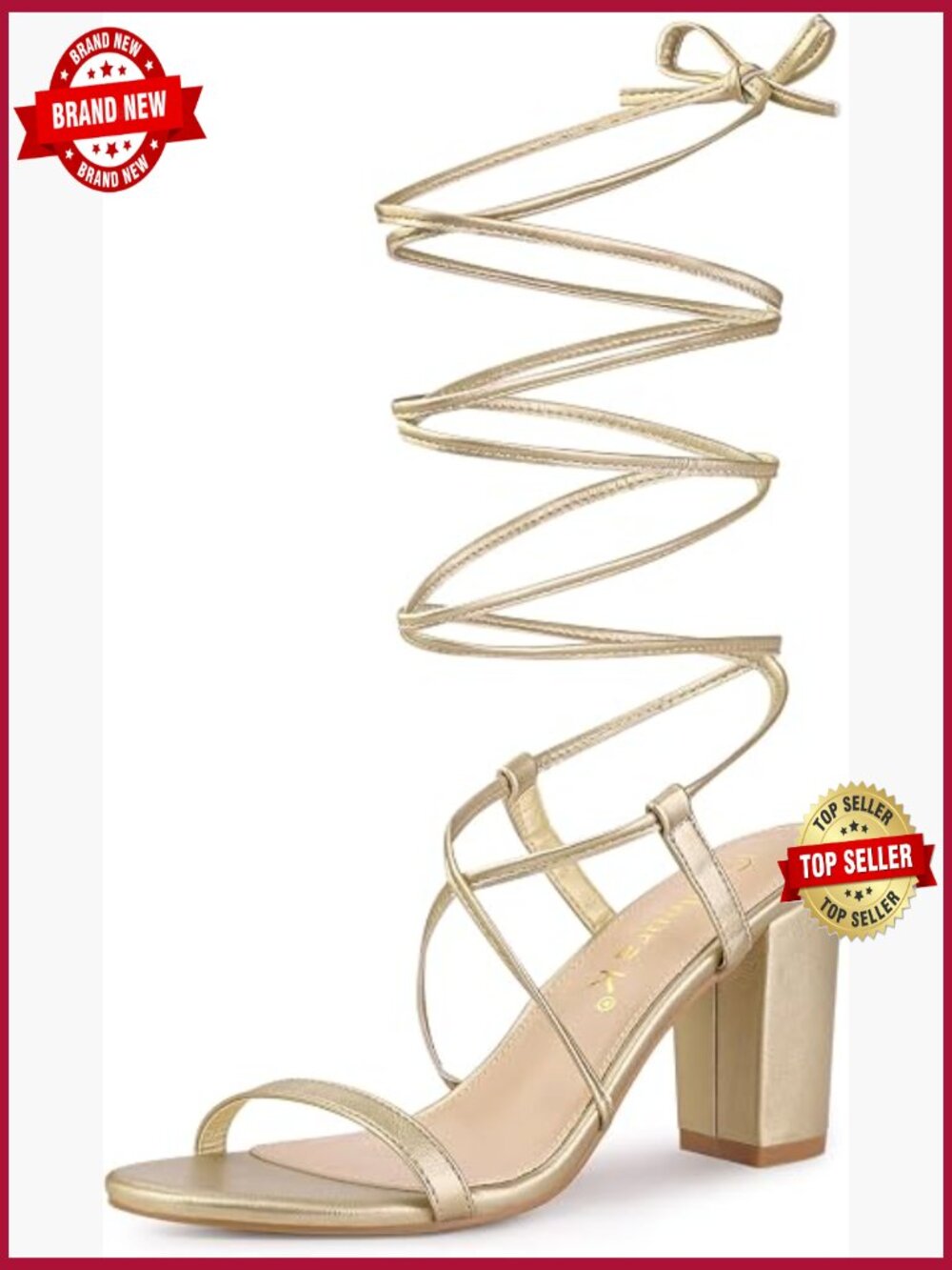 Strappy Lace Up Chunky Heels Sandals Block Heel Open Toe